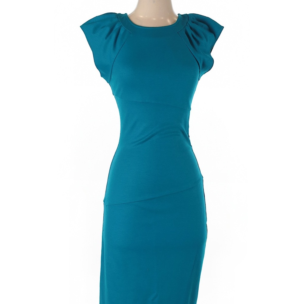 Diane Von Furstenberg Teal Sheath Midi Dress